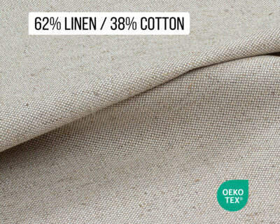 62% Linen 38% Cotton burlap-like fabric