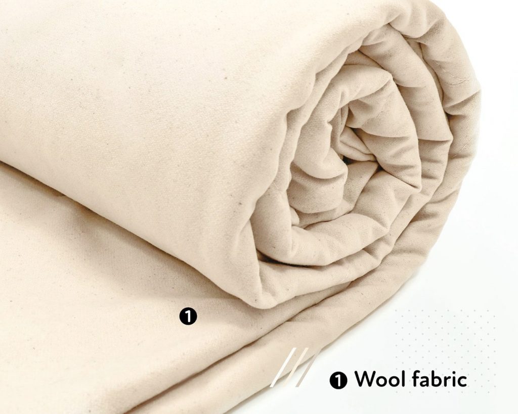 wool duvet insert with wool fabric cover