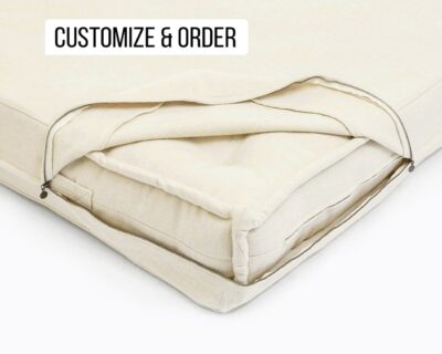 Zip-off cover for mattresses and cushions