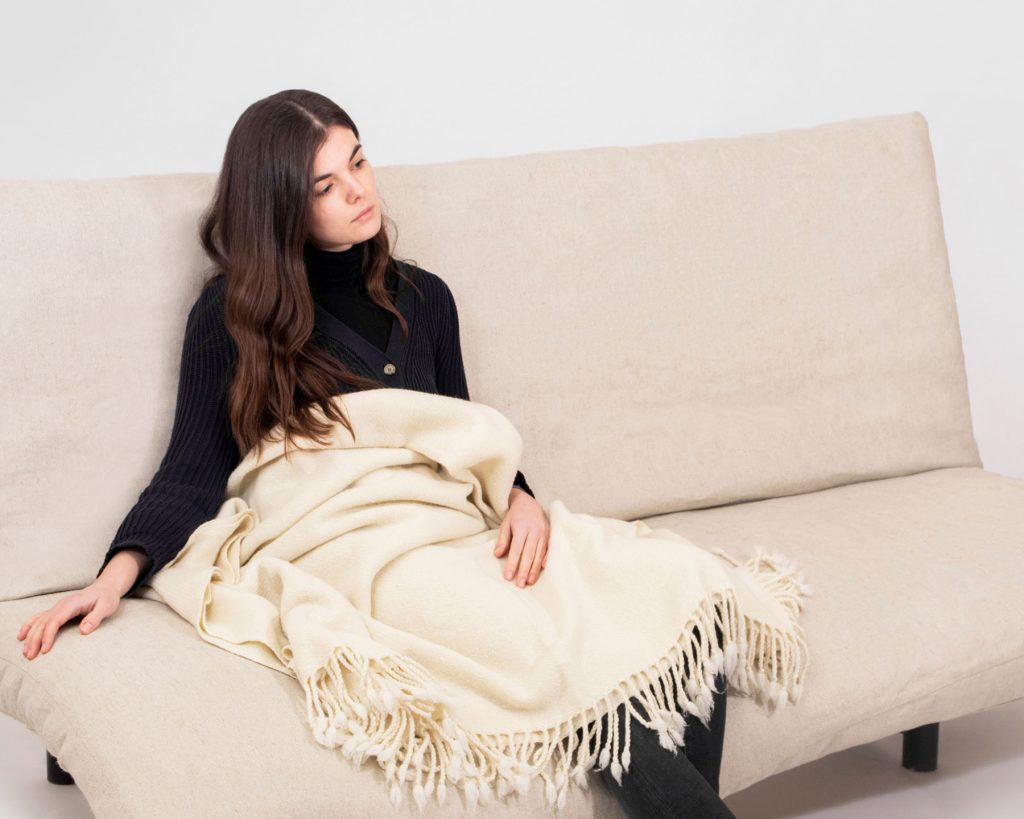 Home of Wool futon mattress with natural wool filling with model