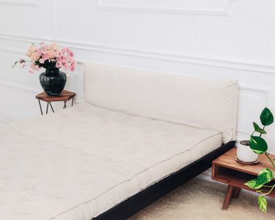 Home of Wool Natural Non-Tufted Wool Headboard Cushion - setting