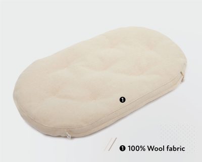 Home of Wool natural wool moses bassinet basket mattress with wool cover