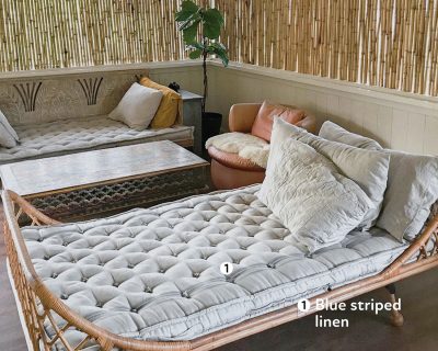 all-natural tufted wool-filled daybed cushions