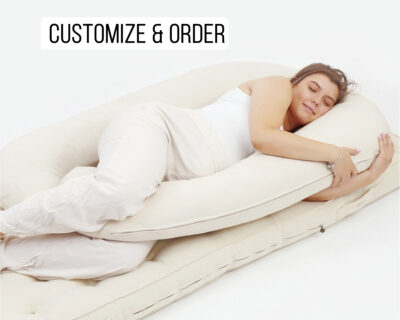 Home of Wool - U-shaped pregnancy pillow with natural wool stuffing stuffing