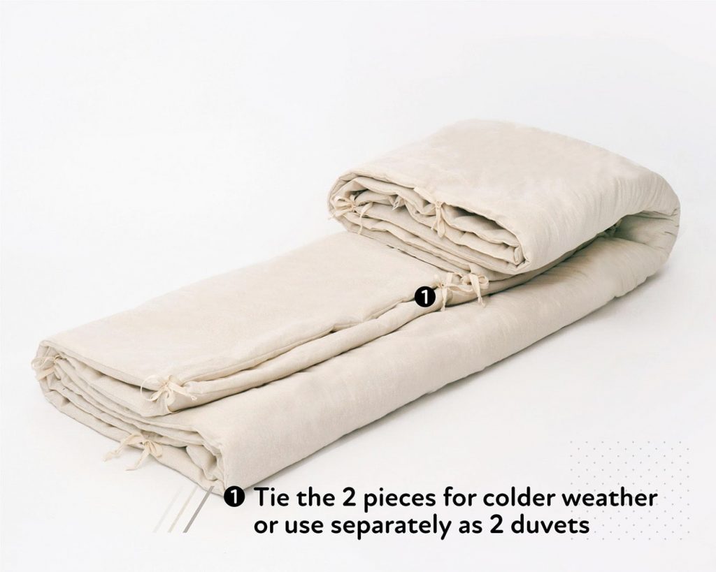 Home of Wool All Natural Wool Duvet Insert Paired folded - side