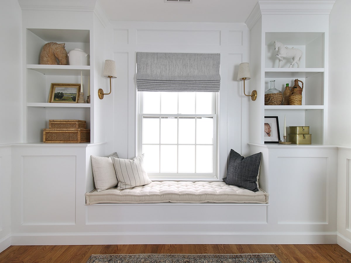 Home of Wool and Stefana Silber collaboration - custom window reading nook cushion