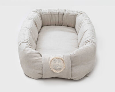 Home of Wool Wool Nest Bed Sharing Cushion With Removable Cover in linen