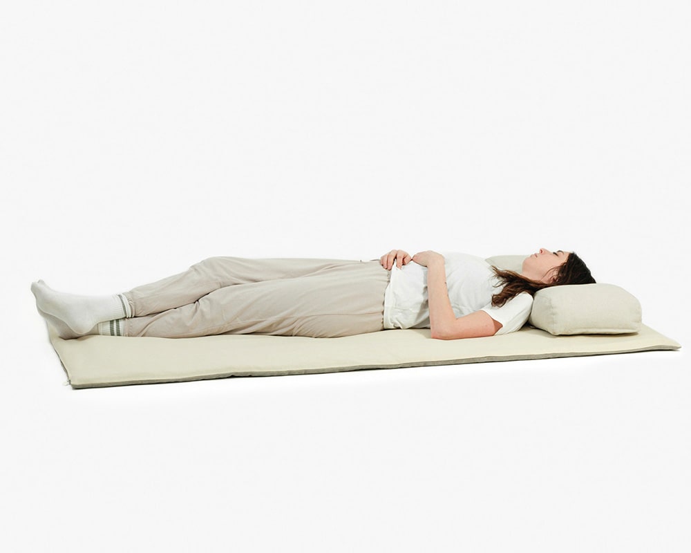 woman on a Wool Floor Sleeping Mat