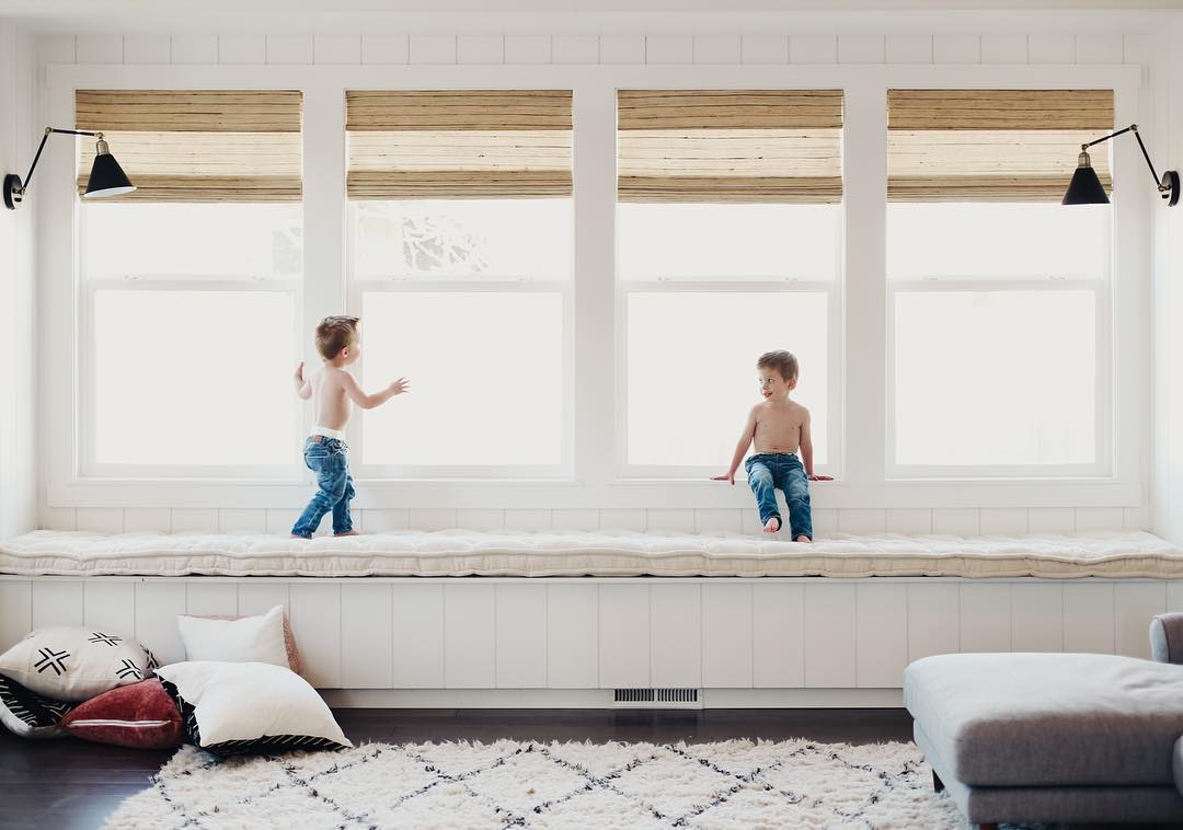 Home of Wool and Abby Smith super long bench cushion window seat collab