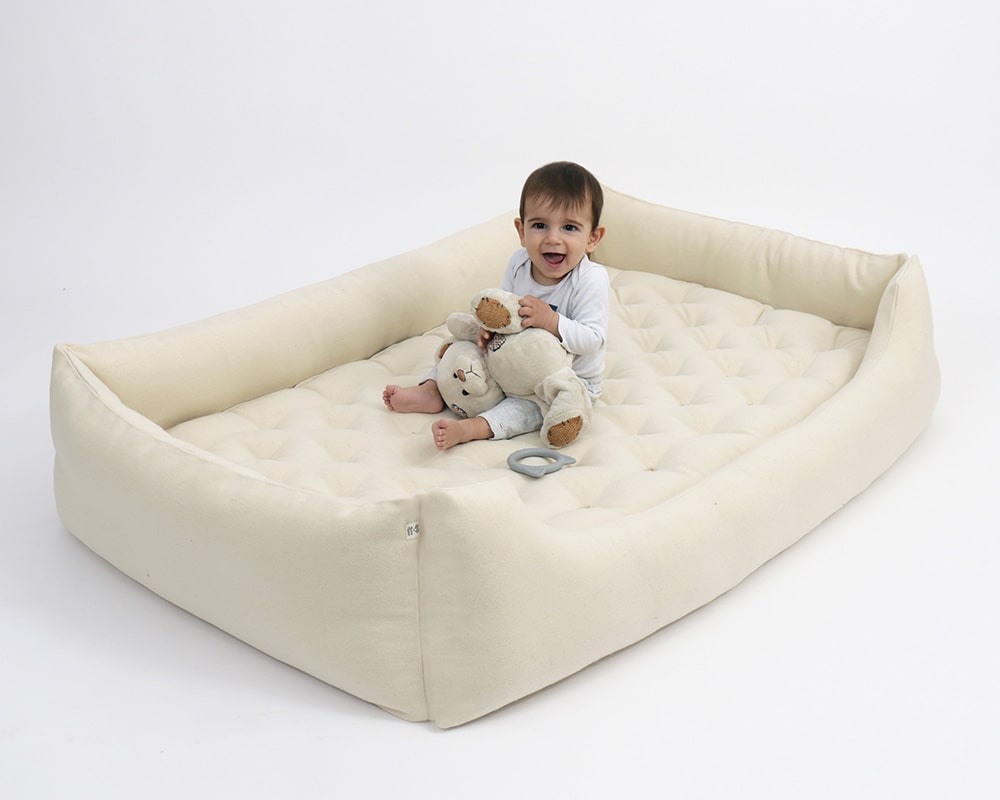 montessori bed with kid