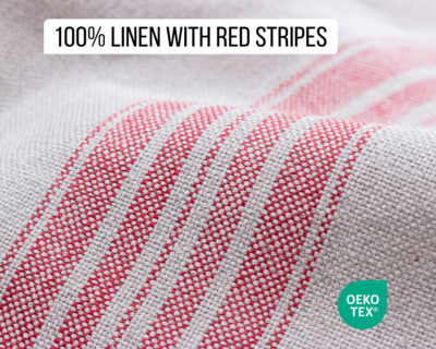 Red Striped Linen Fabric